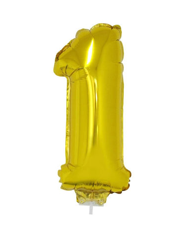 Funny Fashion Folieballon 41 cm goud op stokje