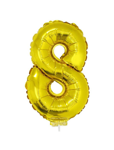 Funny Fashion Folieballon 41 cm goud op stokje