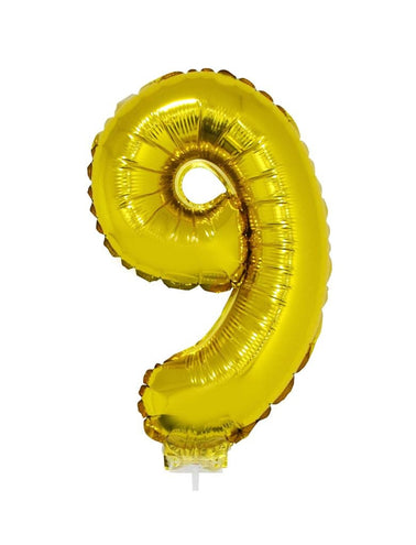 Funny Fashion Folieballon 41 cm goud op stokje