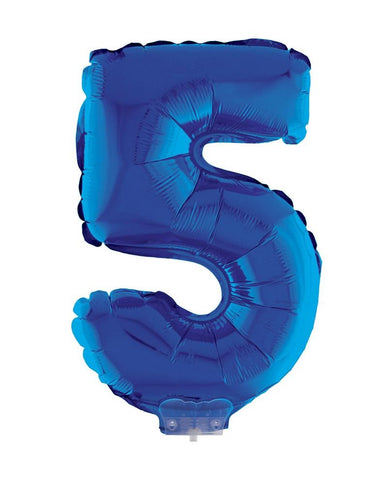 Funny Fashion Folieballon 41 cm op stokje blauw