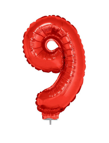 Funny Fashion Folieballon 41 cm op stokje rood