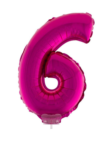 Funny Fashion Folieballon 41 cm op stokje roze