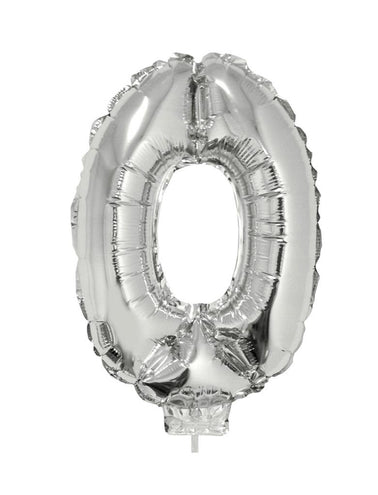 Funny Fashion Folieballon 41 cm op stokje zilver