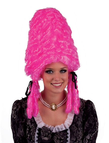 Funny Fashion Frans hof pruik Pompadour roze