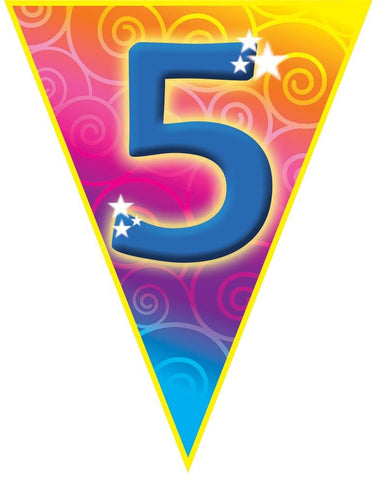 Funny Fashion Gekleurde vlaggenlijn 5 jaar 5mtr.