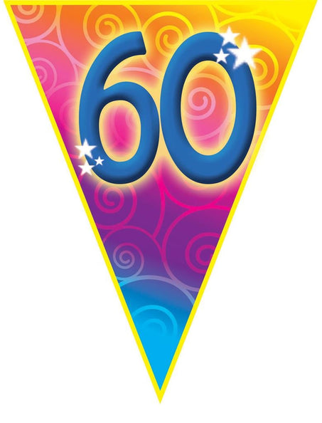 Funny Fashion Gekleurde vlaggenlijn 60 jaar