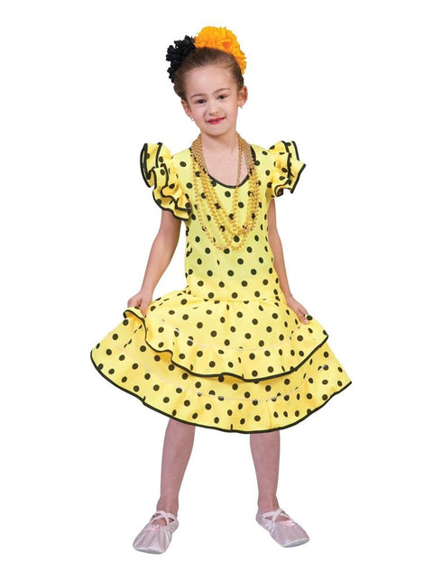 Funny Fashion Gele Flamenco jurkjes voor meisjes
