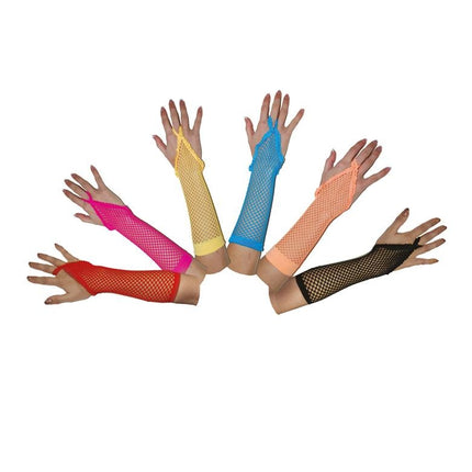 Funny Fashion Gele vingerloze net handschoenen rond model