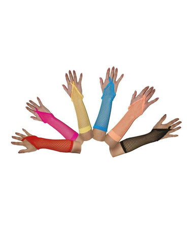 Funny Fashion Gele vingerloze net handschoenen rond model