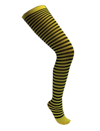 Funny Fashion Gestreepte panty geel zwart