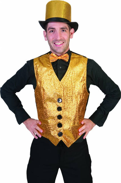 Funny Fashion Goud glitter vestje heren