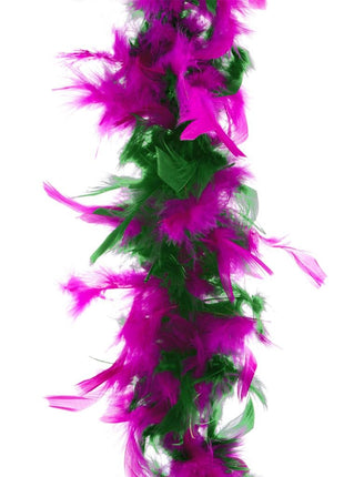 Funny Fashion Groen / Roze Fuchsia veren boa 45gram