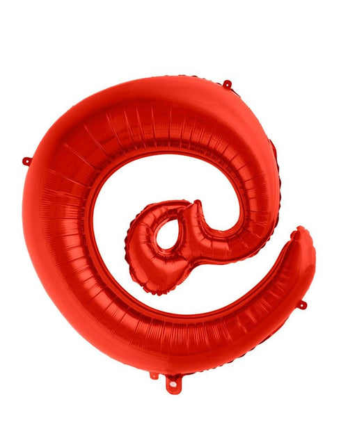 Funny Fashion Grote folie ballon @-teken Rood