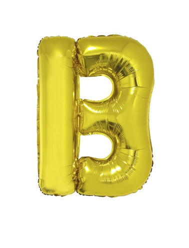 Funny Fashion Grote folie ballon letter B Goud