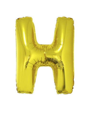 Funny Fashion Grote folie ballon letter H Goud
