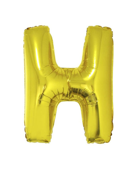Funny Fashion Grote folie ballon letter H Goud