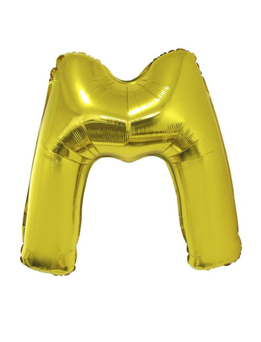 Funny Fashion Grote folie ballon letter M Goud