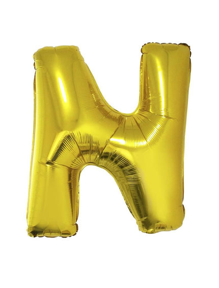 Funny Fashion Grote folie ballon letter N Goud