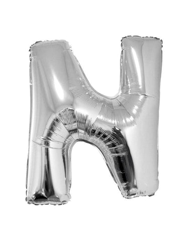 Funny Fashion Grote folie ballon letter N Zilver