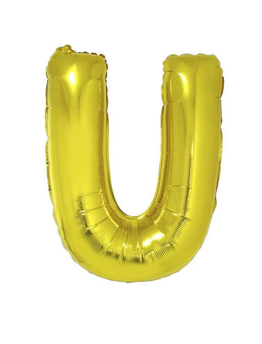 Funny Fashion Grote folie ballon letter U Goud