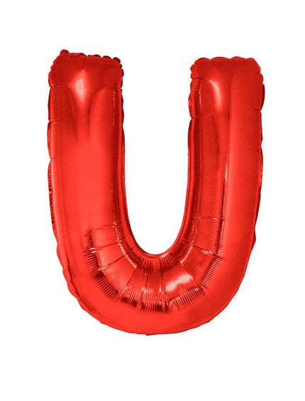 Funny Fashion Grote folie ballon letter U Rood