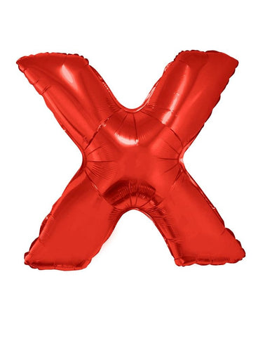 Funny Fashion Grote folie ballon letter X Rood