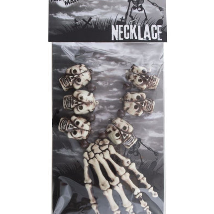 Funny Fashion Halsketting met schedeltjes en handje