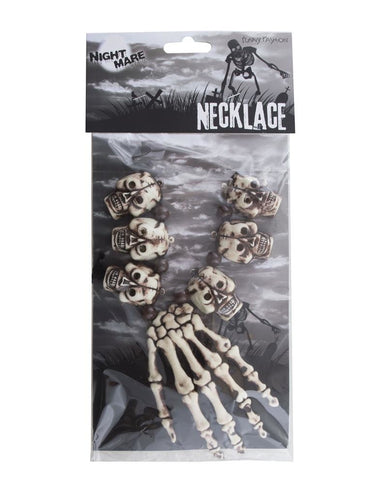 Funny Fashion Halsketting met schedeltjes en handje