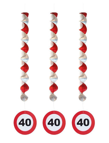 Funny Fashion Hangdecoratie 40 jaar versiering verkeersbord