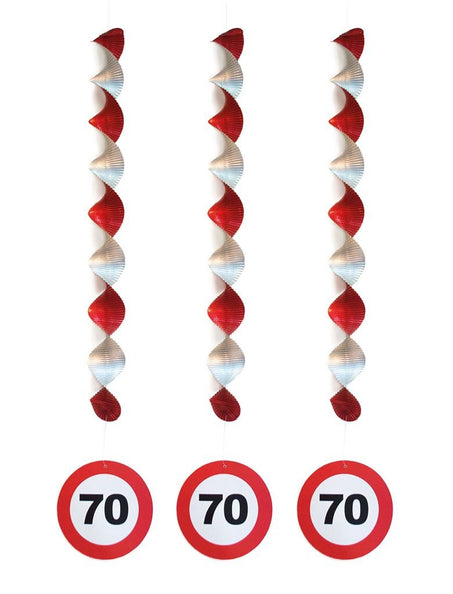 Funny Fashion Hangdecoratie 70 jaar versiering verkeersbord