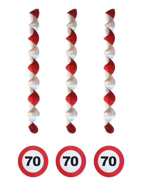 Funny Fashion Hangdecoratie 70 jaar versiering verkeersbord