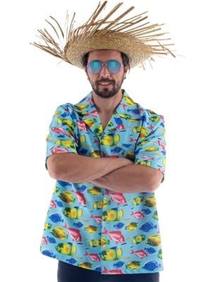 Funny Fashion Hawaii shirt Luuk met vis print