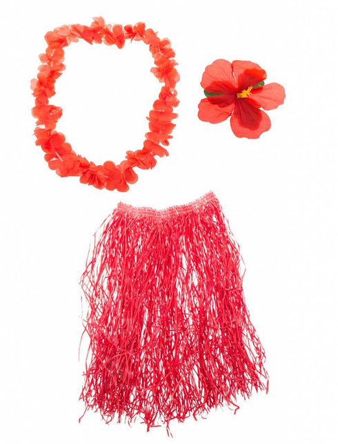 Funny Fashion Hawaii verkleed set Aloha rood