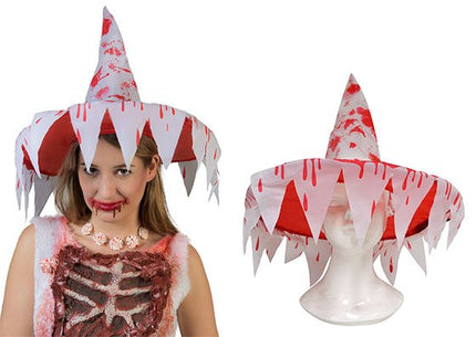 Funny Fashion Heksen hoed met bloedspetters
