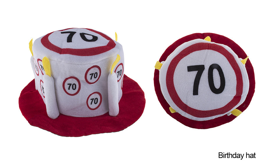 Funny Fashion Hoed 70 jaar met verkeersborden