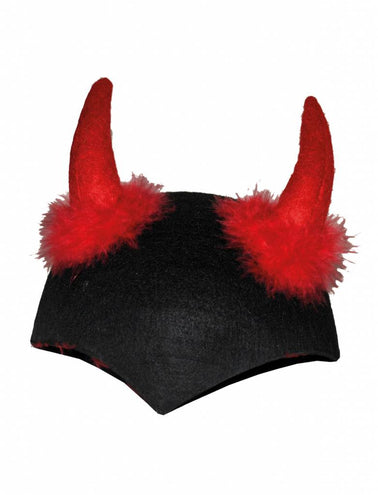 Funny Fashion Hoed zwart rode duivelshorens
