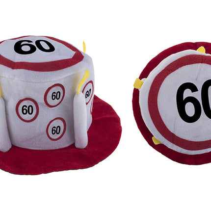 Funny Fashion Hoge hoed 60 jaar met verkeersboorden