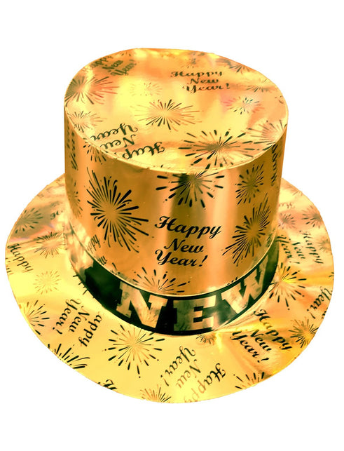 Funny Fashion Hoge hoed Happy New Year goud