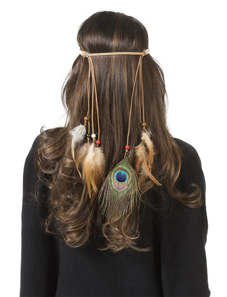 Funny Fashion Indianen hoofdband Tess met veertjes