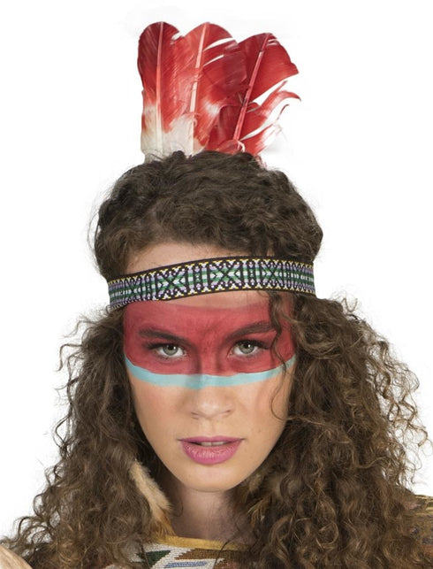 Funny Fashion Indianen hoofdband Wuti met veren