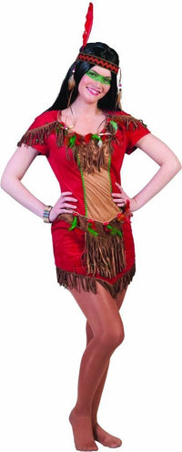 Funny Fashion Indianen meisje Rode Feder