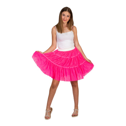 Funny Fashion Kanten petticoat Nikki in neon roze