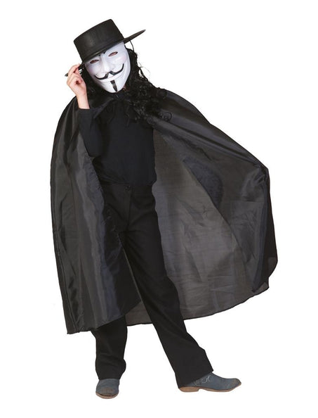 Funny Fashion Kindercape zwart Nylon