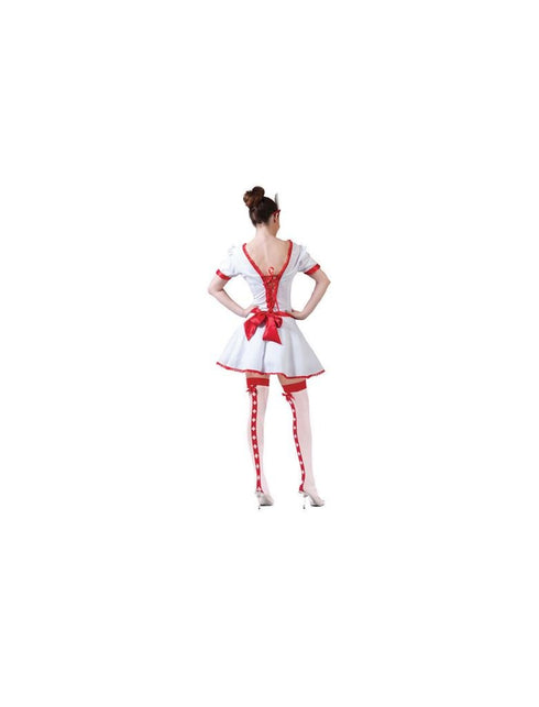 Funny Fashion Kniekousen verpleegster met rode strik