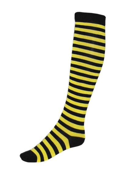 Funny Fashion Kniekousen zwart geel 50cm