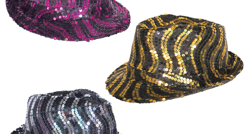 Funny Fashion Kojak hoed met goud zwarte pailleten