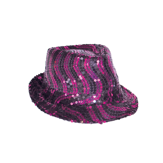 Funny Fashion Kojak hoed met goud zwarte pailleten