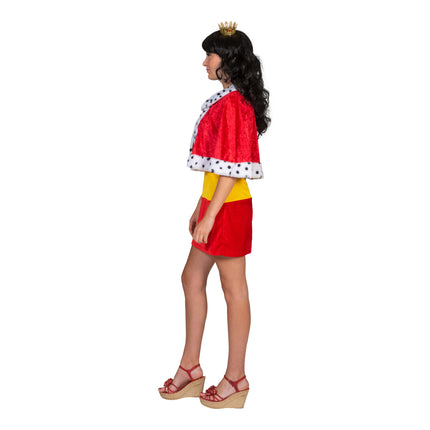 Funny Fashion Koninginnen cape rood kort model