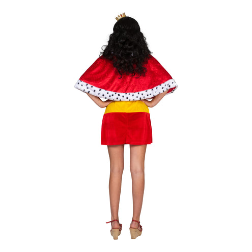 Funny Fashion Koninginnen cape rood kort model