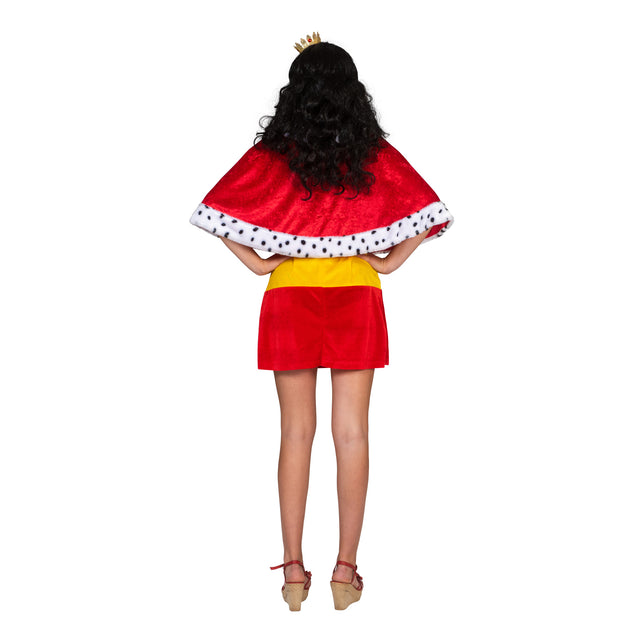 Funny Fashion Koninginnen cape rood kort model